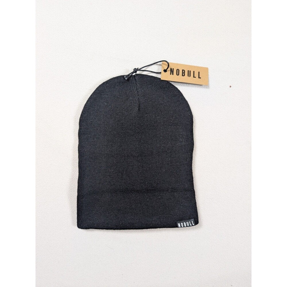 NWT NOBULL Hat Beanie Black Knit Winter Mens One Size Outdoor Activewear